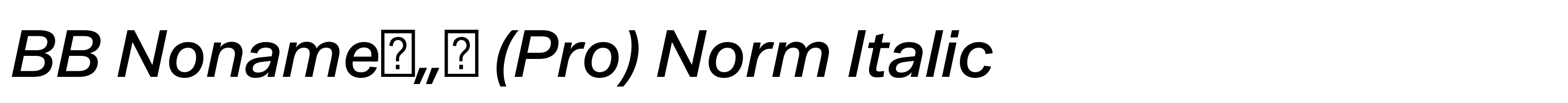 BB Nonameв„ў (Pro) Norm Italic